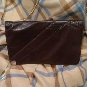 Susan Gail Dark Brown Leather Clutch